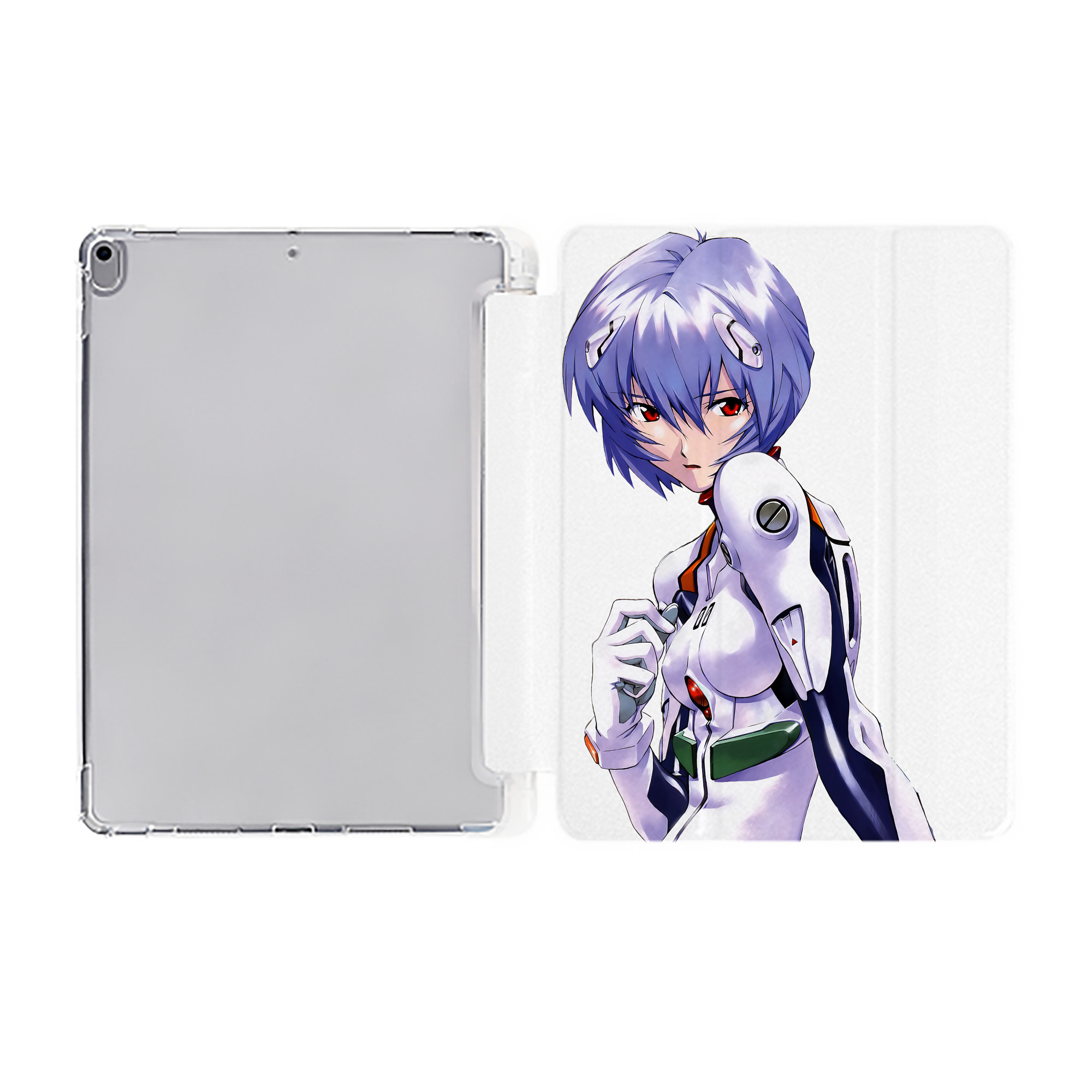 （画像用） EVA 新世紀エヴァンゲリオン IPad ケース ペン収納付き 三つ折りスタンド PUレザー×シリコン 対応機種9.5/10.5/10.9インチ